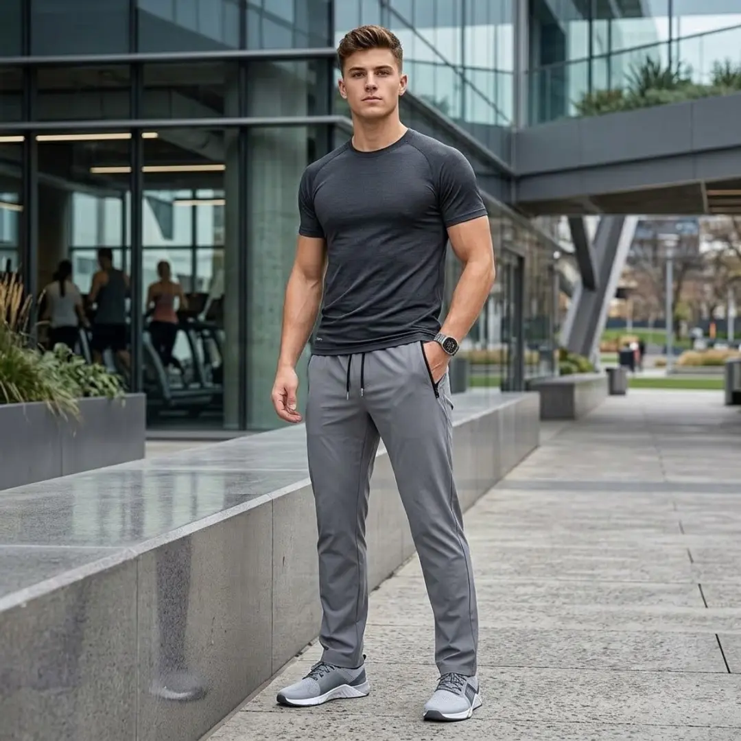 NUVEX Heren Trainingsbroek Grijze - Maat L