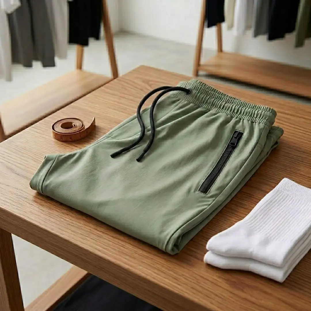 NUVEX Olijfgroene Heren Fitnessbroek XL - Trekkoord & Ritszakken