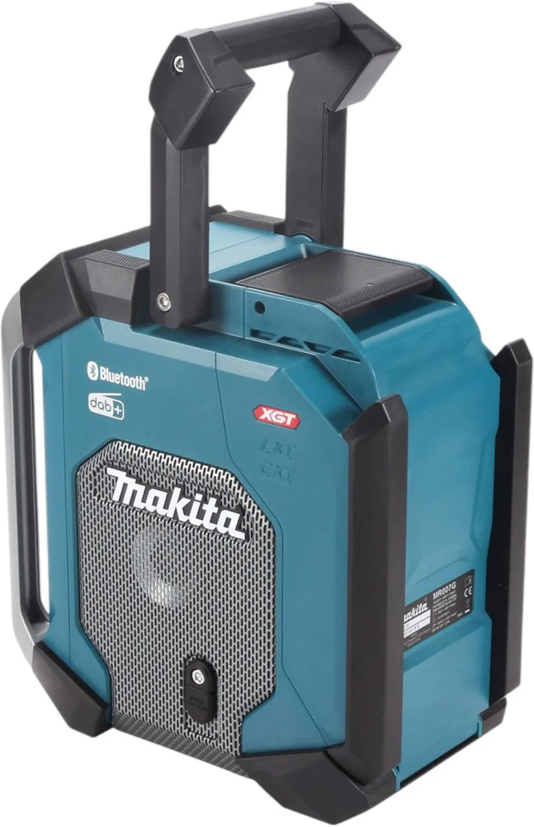 Makita MR 007 GM1 Bouwplaatsradio 12-40V - Bluetooth DAB+ USB - 5W - Turquoise/Zwart
