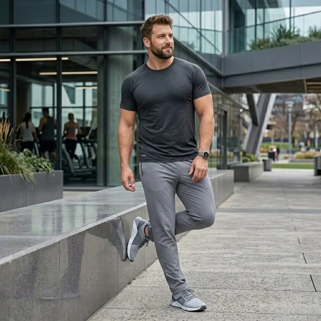 NUVEX Heren Trainingsbroek Grijze XXL - Elastische taille & ritszakken
