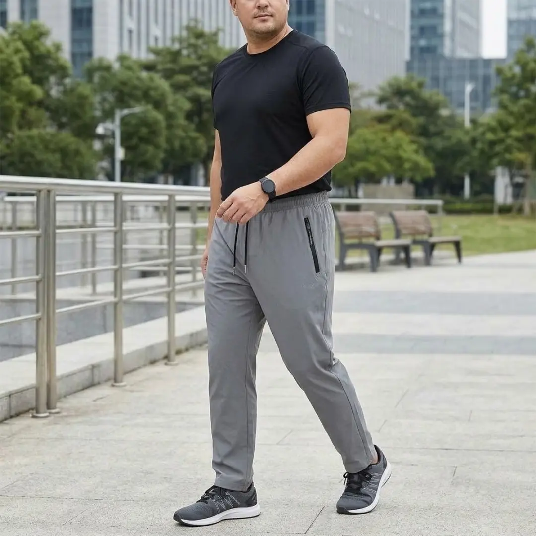 NUVEX Heren Trainingsbroek Grijze XXL - Elastische taille & ritszakken