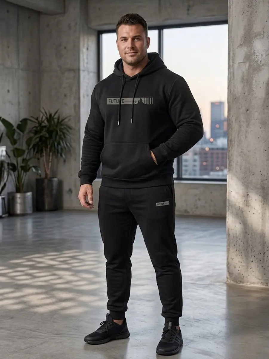 NUVEX Heren Fitness Trainingspak XL - Zwart