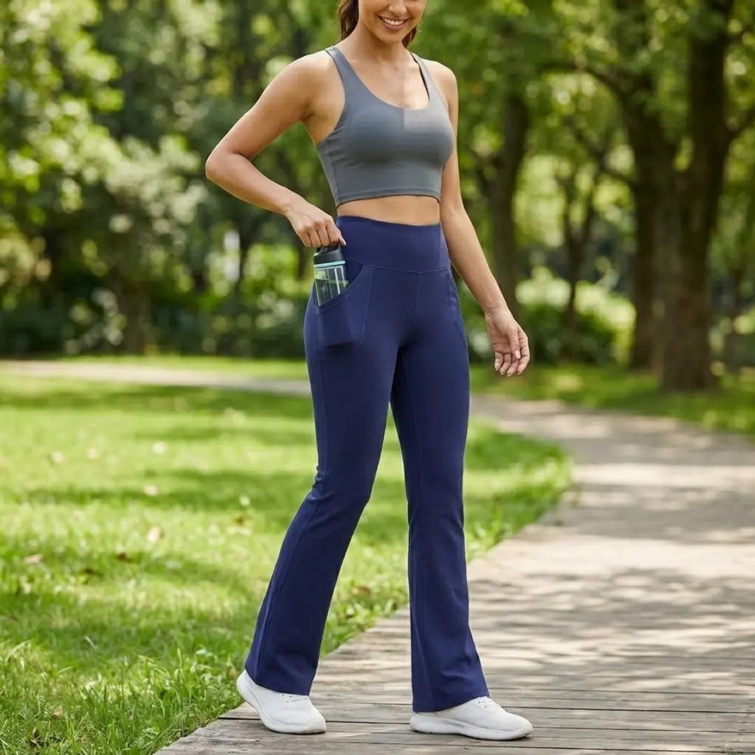 NuveX Koningsblauwe Hoge Taille Flare Legging S - Yoga Broek