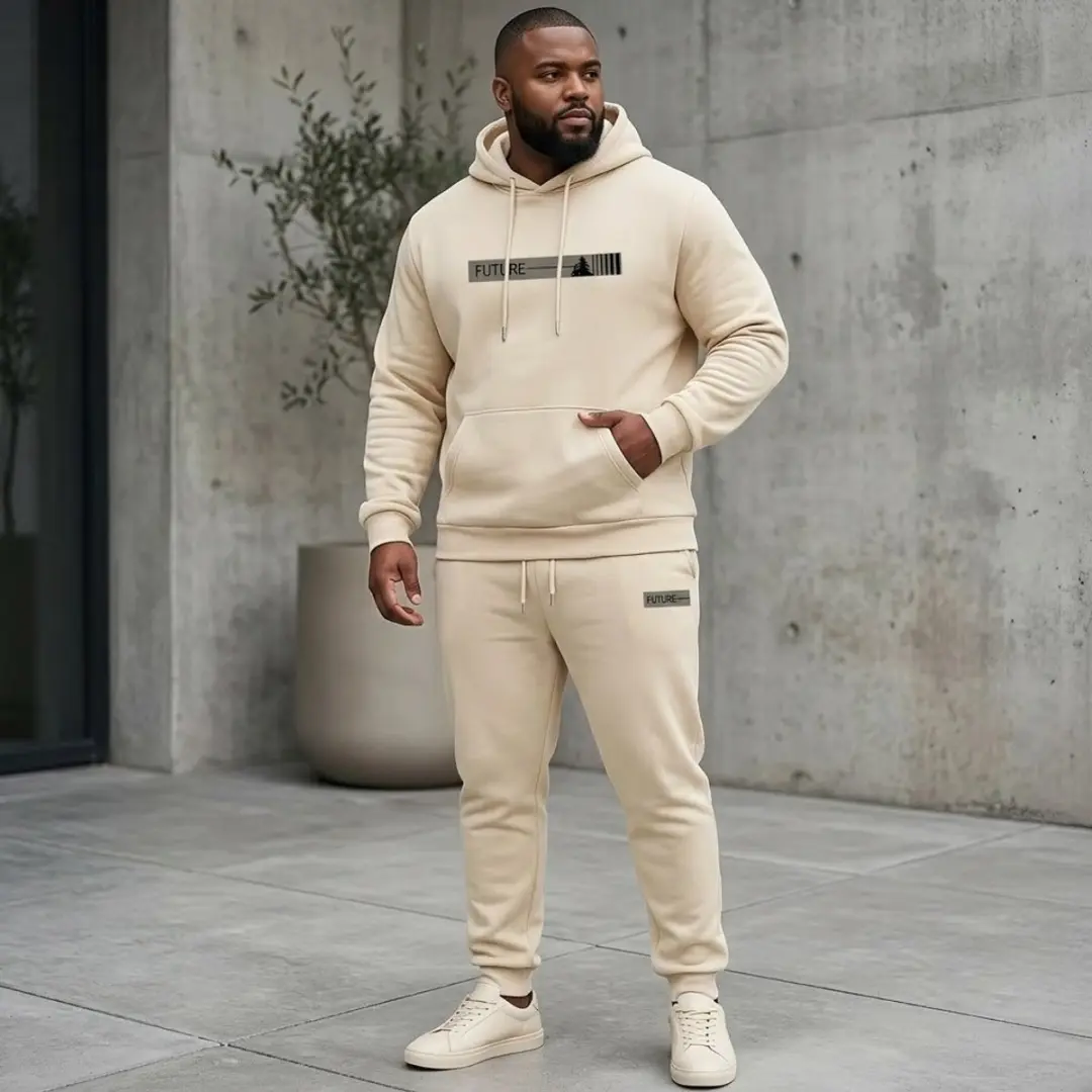 NUVEX Crème Trainingspak Heren XXL - Hoodie & Joggingbroek