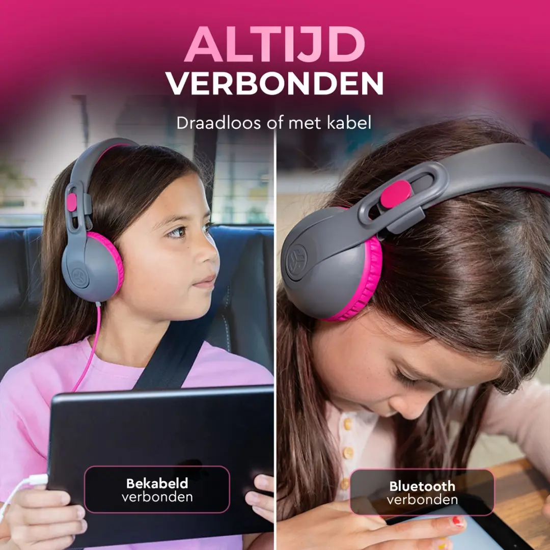 JLab JBuddies Studio 2 HBKSTU2RGRYPNK122 Kinderhoofdtelefoon - Roze - afbeelding 6 van 6