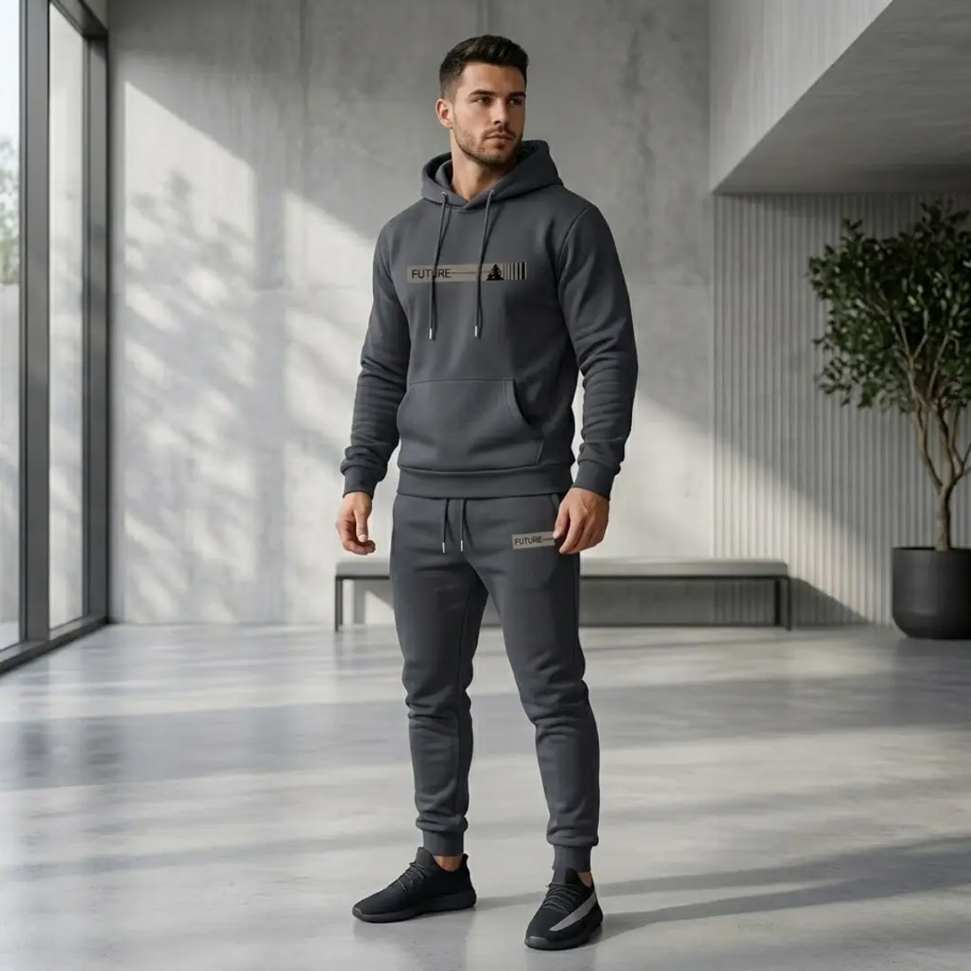 NUVEX Donkergrijs Heren Fitness Trainingspak M