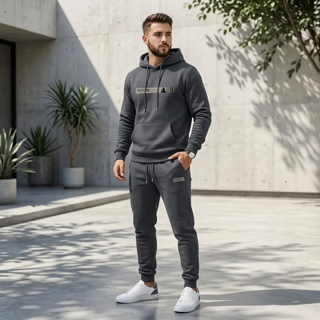 NUVEX Donkergrijs Heren Fitness Trainingspak M