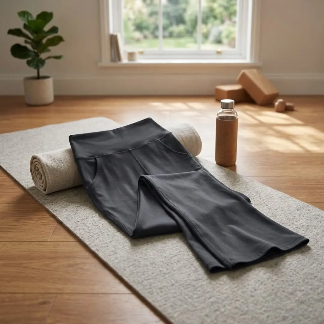NUVEX Donkerblauwe Hoge Taille Flare Fitnessbroek S