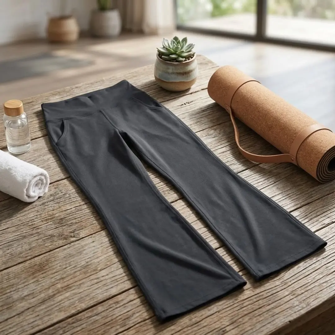 NUVEX Donkerblauwe Hoge Taille Flare Fitnessbroek S