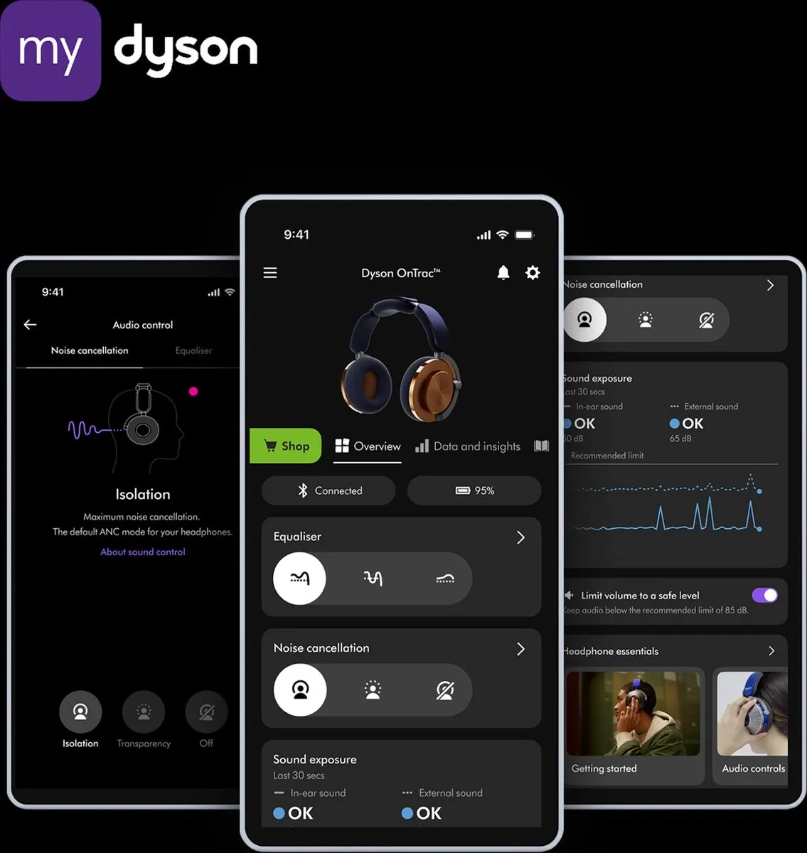 Dyson OnTrac 759558-01 Draadloze Koptelefoon - Noise Cancelling - Koper