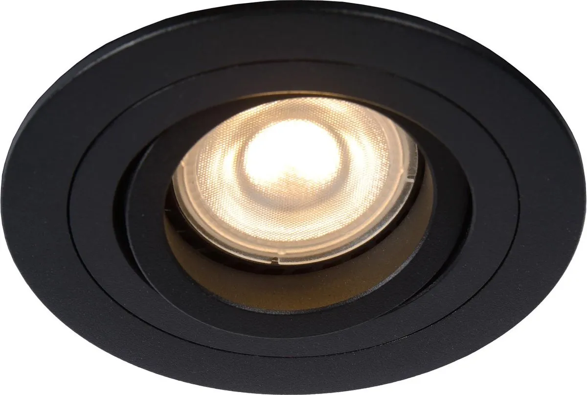 Lucide TUBE Inbouwspot Ø9,2cm GU10 - Zwart