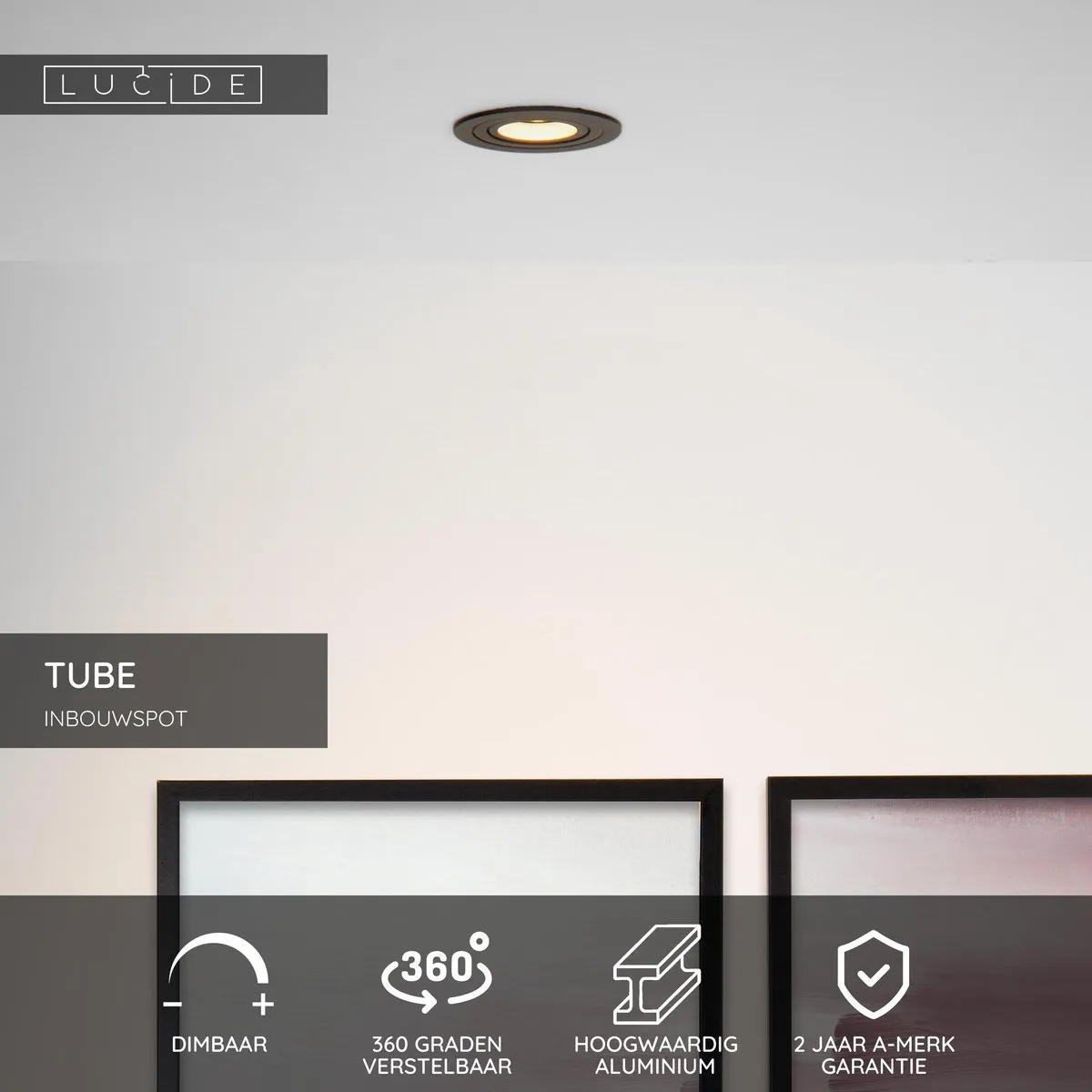Lucide TUBE Inbouwspot Ø9,2cm GU10