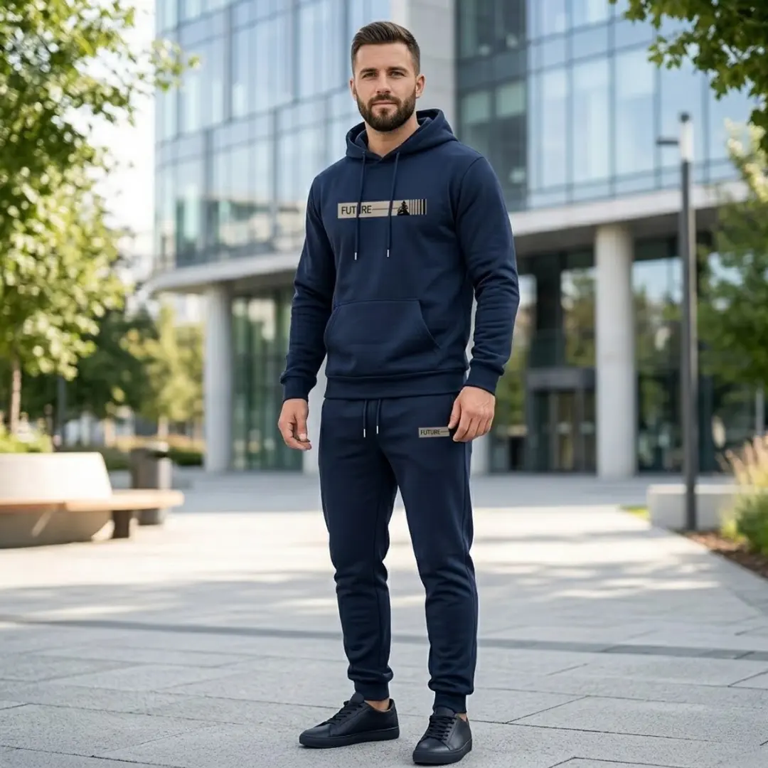 NUVEX Heren Fitness Trainingspak Donkerblauw M