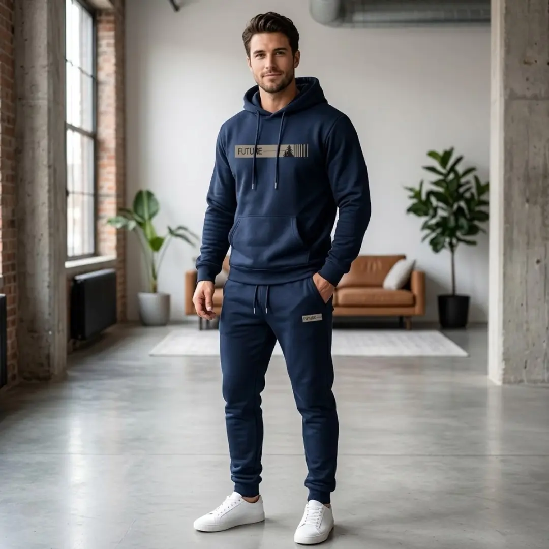NUVEX Heren Fitness Trainingspak Donkerblauw M
