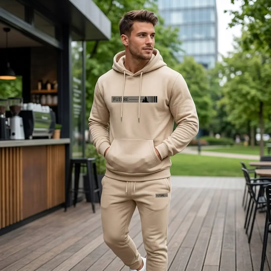 NUVEX Fitness Trainingspak Heren - Crème - Maat L