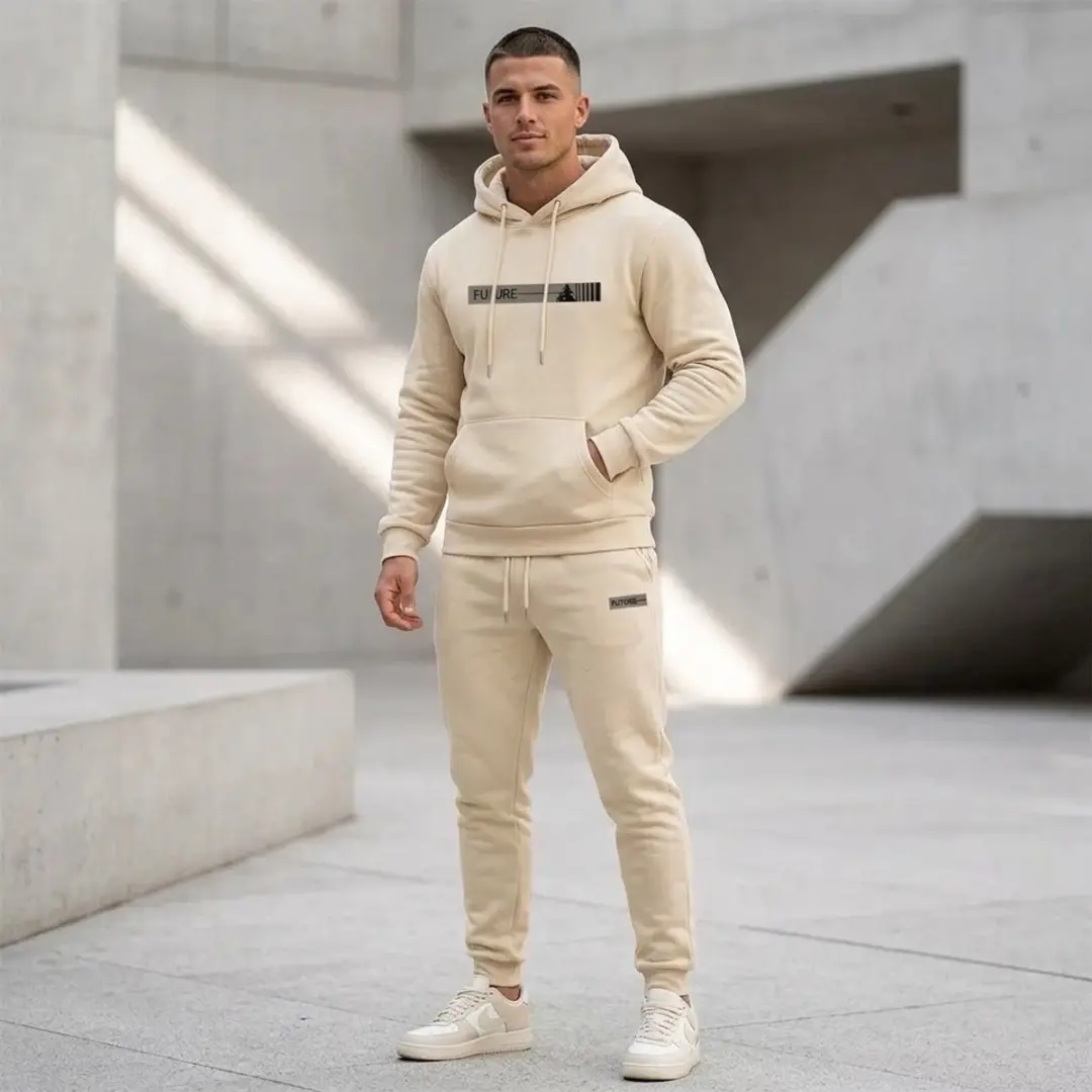 NUVEX Fitness Trainingspak Heren - Crème - Maat L