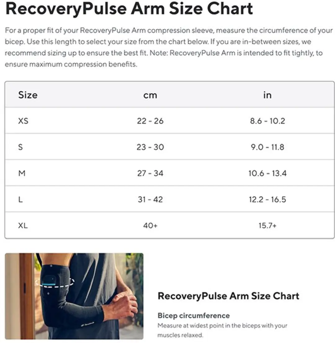 Therabody RecoveryPulse Arm Sleeve XL - Zwart