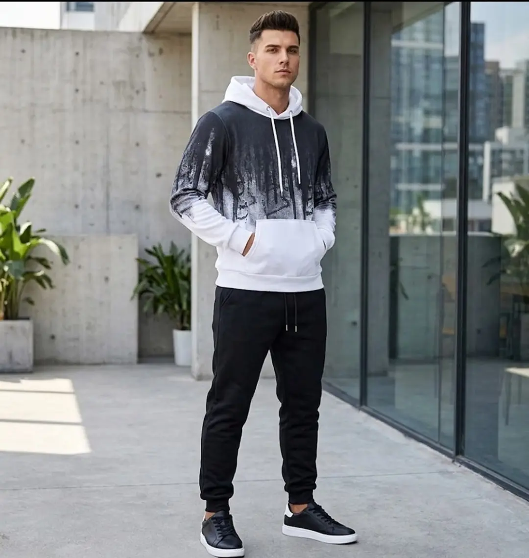 NUVEX Heren Sportpak Wit/Zwart - L