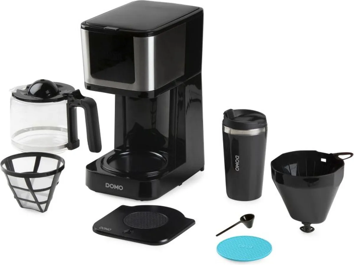 Domo DO733K Koffiezetapparaat 1.25L - 12 Kopjes - Zwart
