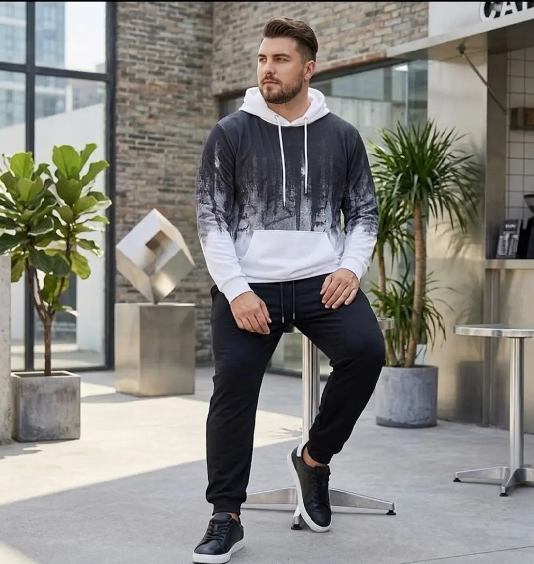 NUVEX Heren Fitness Trainingspak Wit/Zwart - XXL