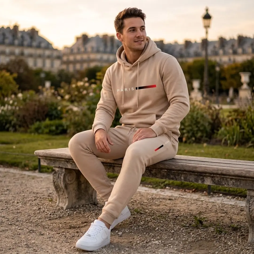 NUVEX Heren Crème Sportpak M - Hoodie & Joggingbroek