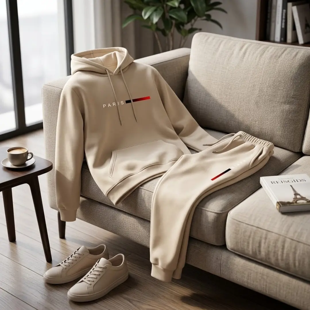 NUVEX Heren Crème Sportpak M - Hoodie & Joggingbroek