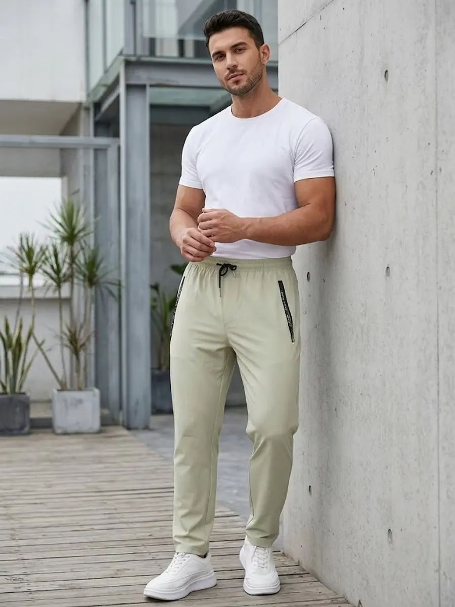 NUVEX Lichtgroene Heren Trainingsbroek M - Elastische taille