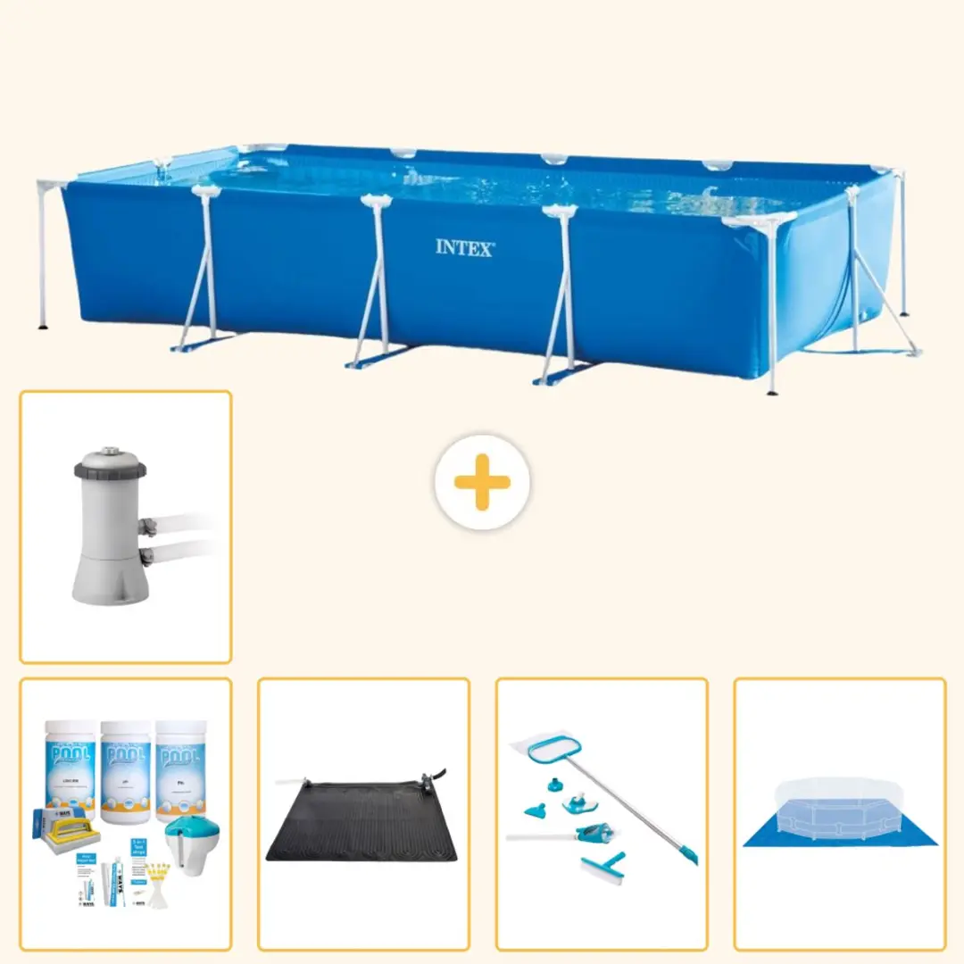 Intex Rechthoekig Frame Zwembad 450x220x84cm Blauw