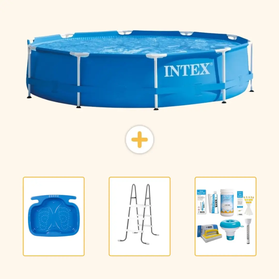 Intex 28210NP-Blauw Rond Frame Zwembad 366x76cm