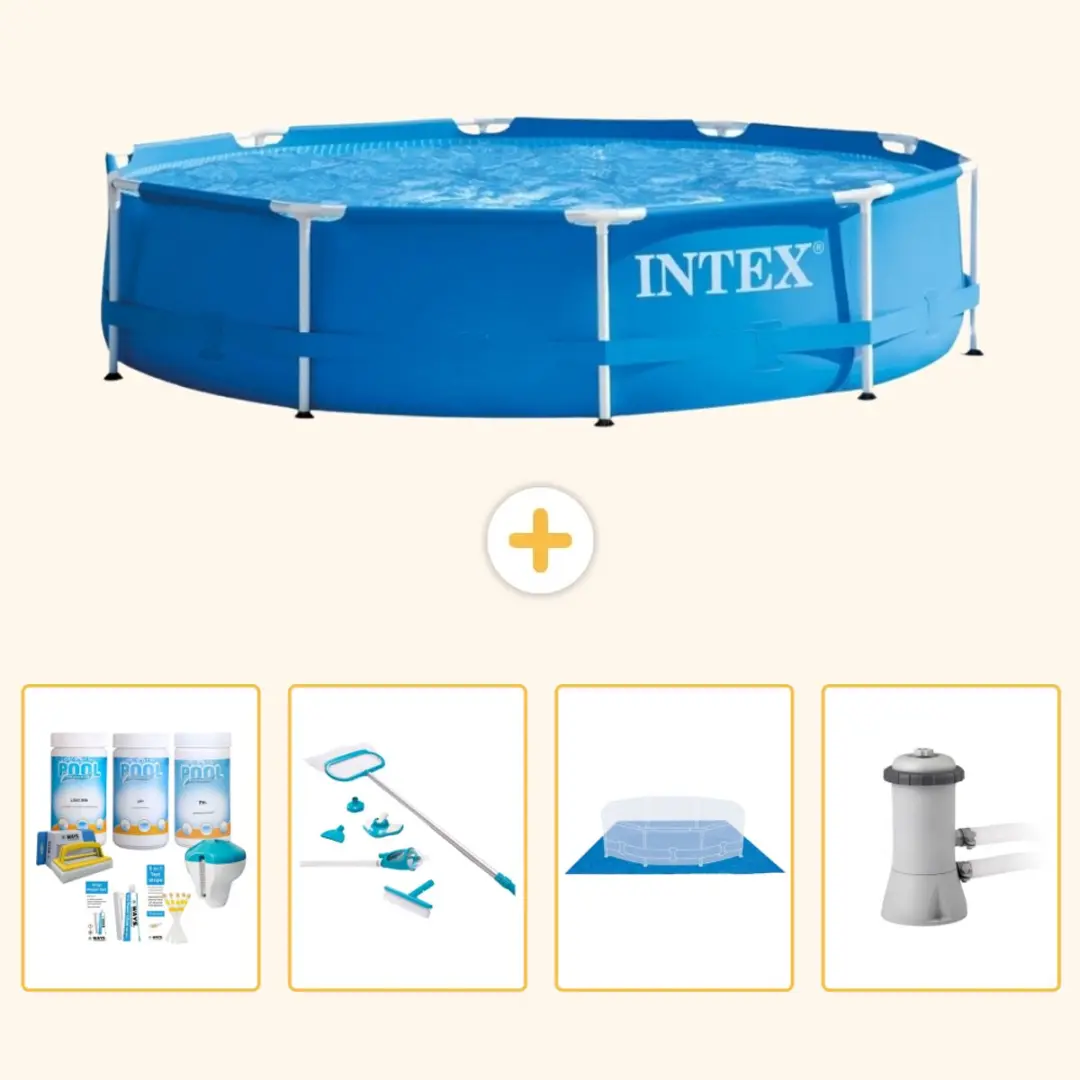 Intex 28210NP-Blauw Rond Frame Zwembad 366x76cm