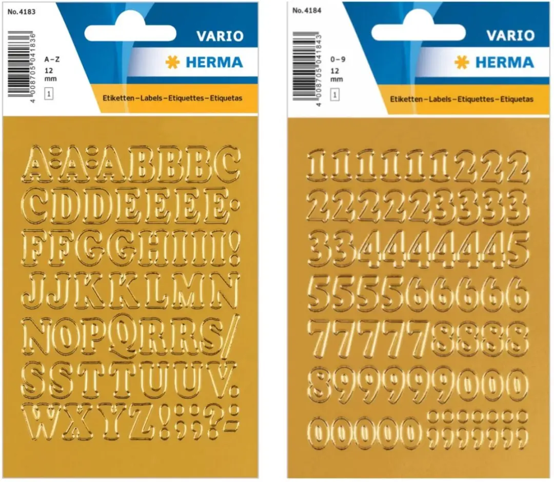 Herma Goud Stickerletters & Cijfers 12mm