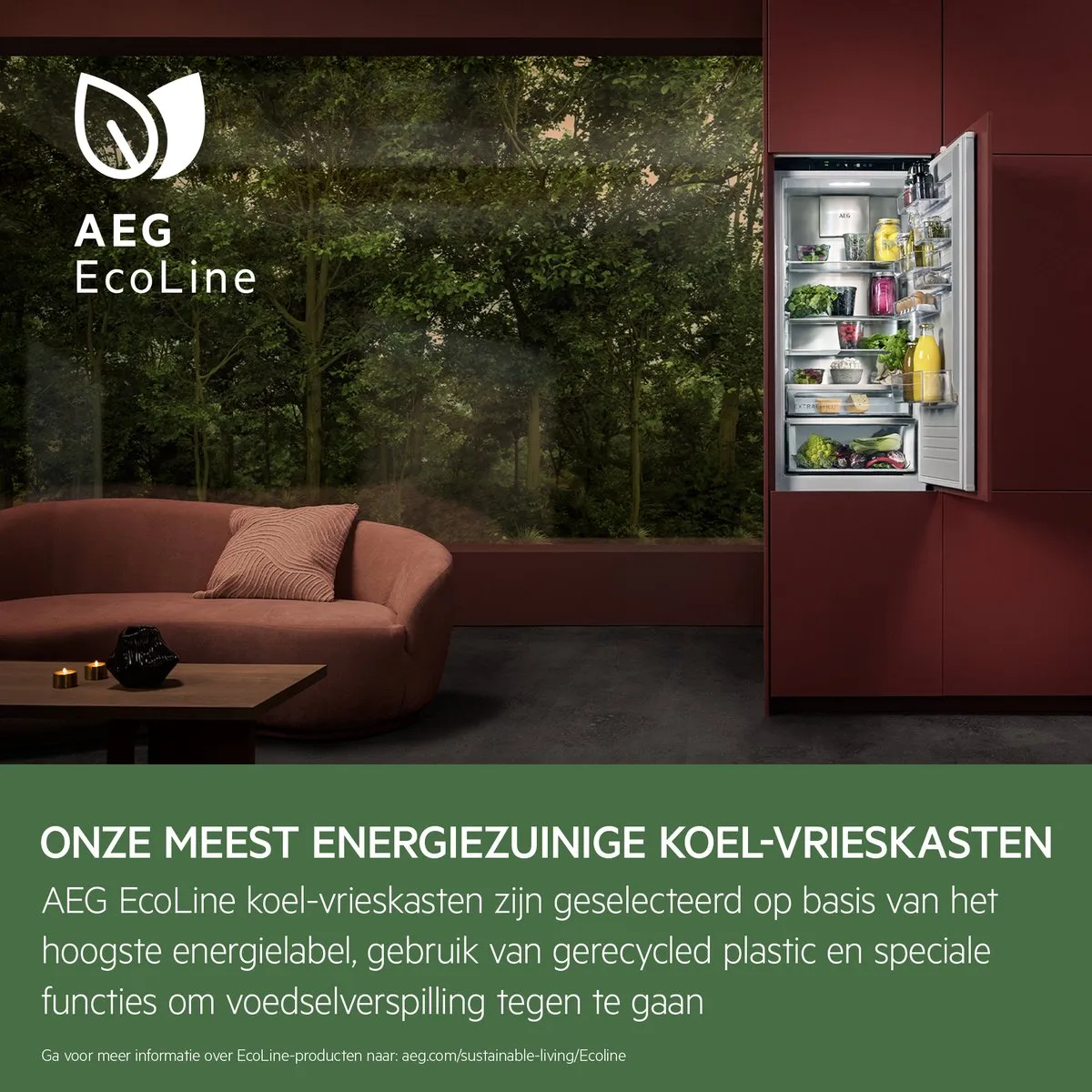 AEG EcoLine TSF5O121DF Inbouwkoelkast 180L - 4 Plateaus