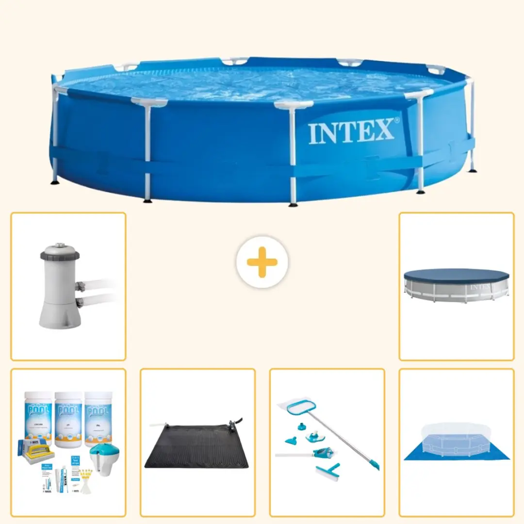 Intex 28210NP-Blauw Rond Frame Zwembad 366x76cm