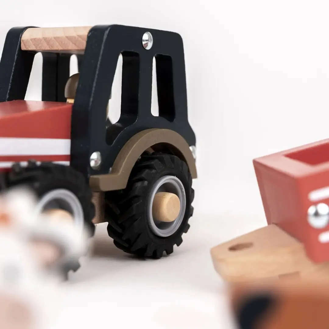 Egmont Toys Houten Tractor met Aanhangwagen 25cm - Meerkleurig