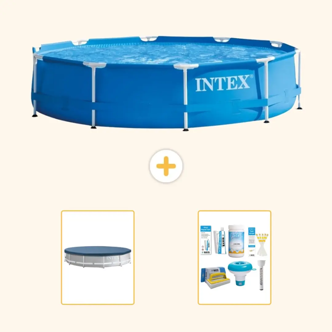 Intex 28210NP-Blauw Rond Frame Zwembad 366x76cm