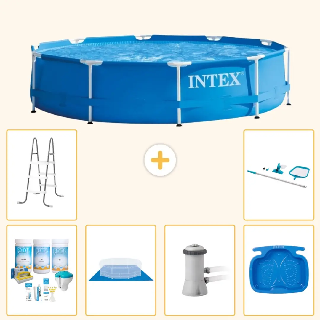 Intex 28210NP-Blauw Rond Frame Zwembad 366x76cm