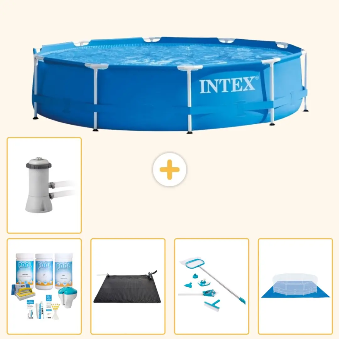 Intex 28210NP-Blauw Rond Frame Zwembad 366x76cm