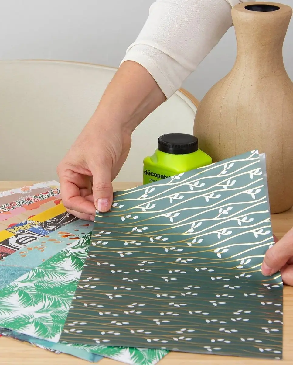 Decopatch Vrijheid Papier Set - 3 Vellen Donkergroen Hotfoil