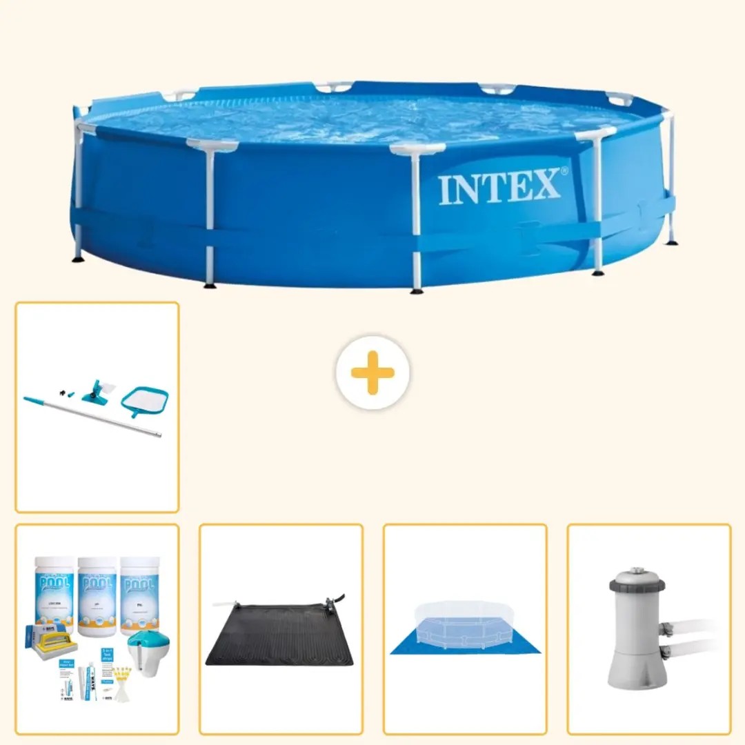 Intex 28210NP-Blauw Rond Frame Zwembad 366x76cm