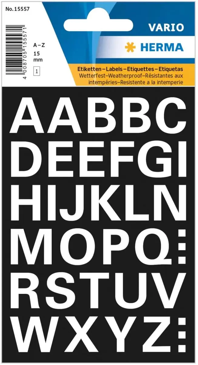 Herma Alfabet Stickers A-Z 15mm