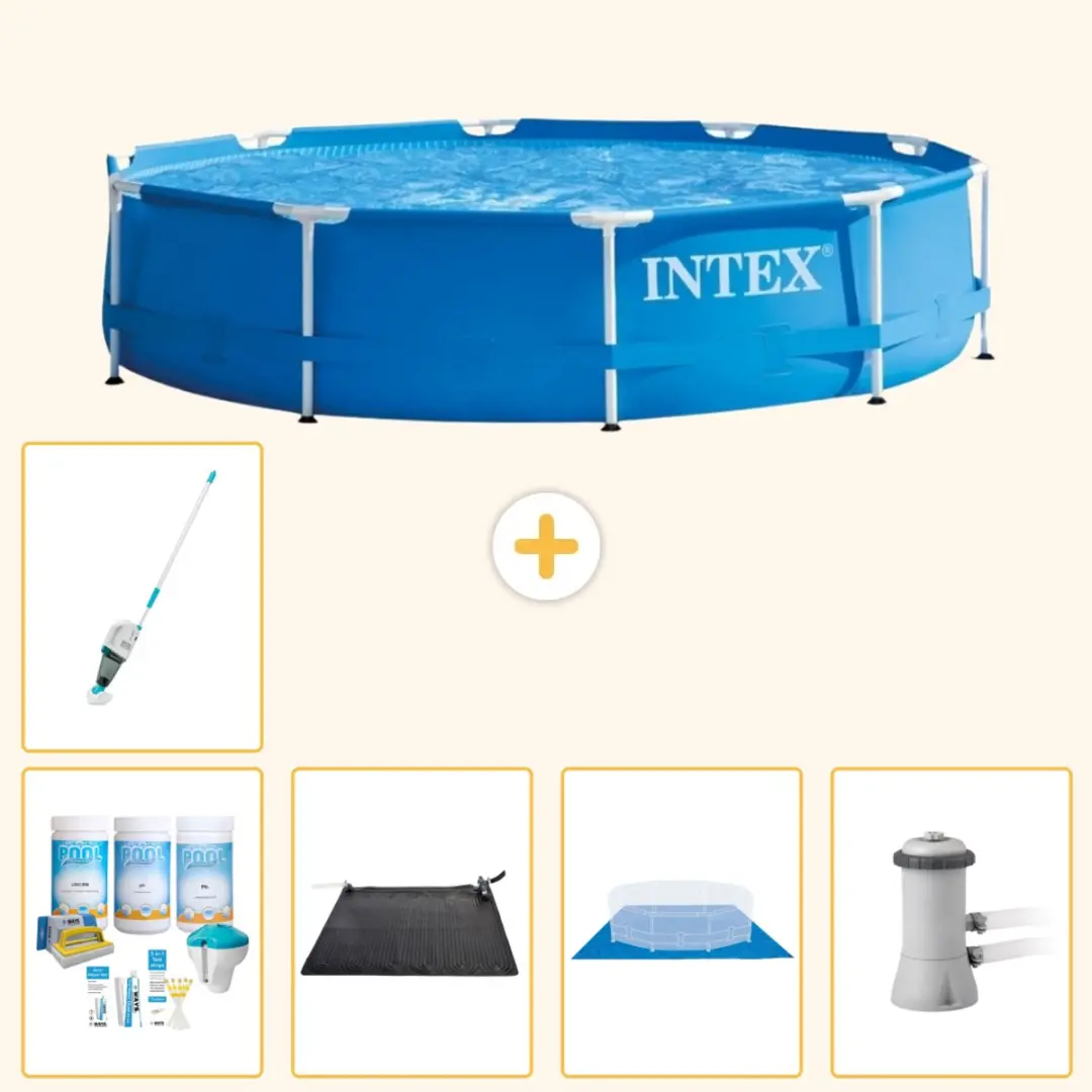 Intex 28210NP-Blauw Rond Frame Zwembad 366x76cm