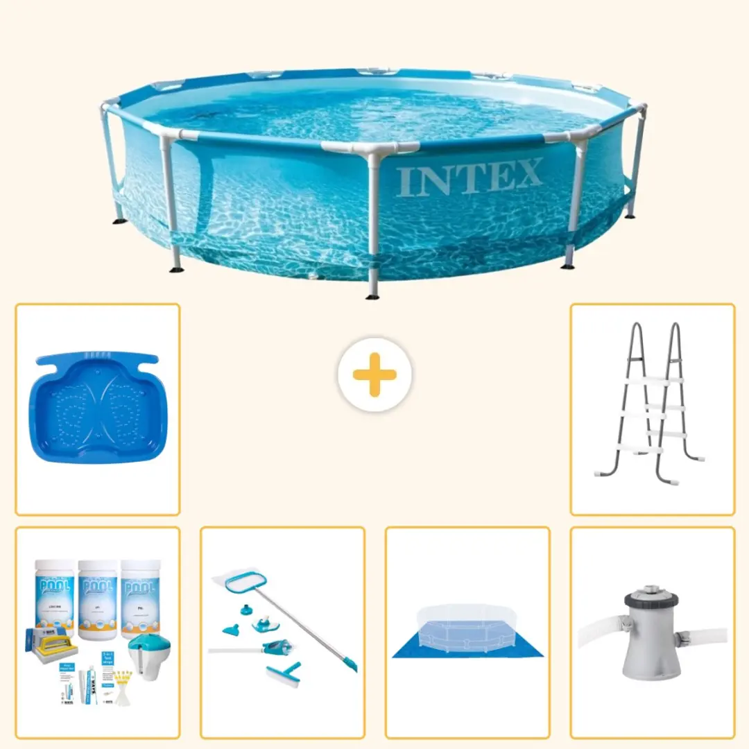 Intex 28206NP-Blauw Rond Frame Zwembad 305x76cm