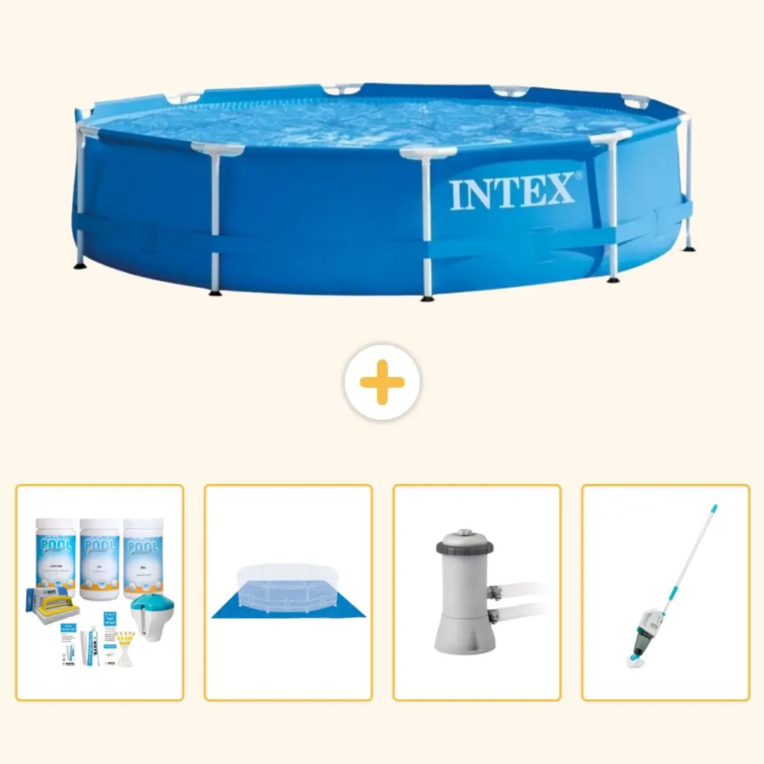 Intex 28210NP-Blauw Rond Frame Zwembad 366x76cm