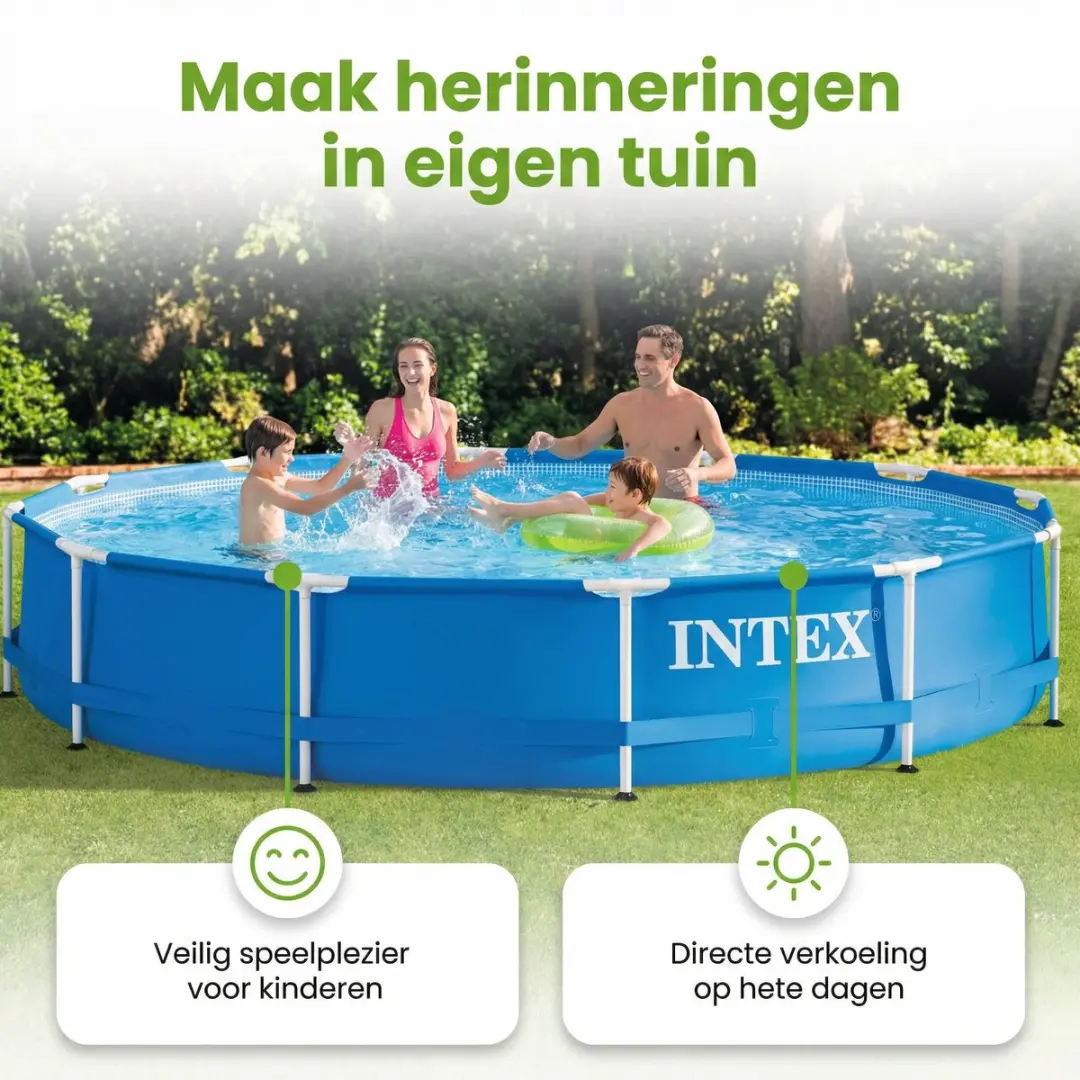 Intex 28210NP-Blauw Rond Frame Zwembad 366x76cm - Blauw - 6503L