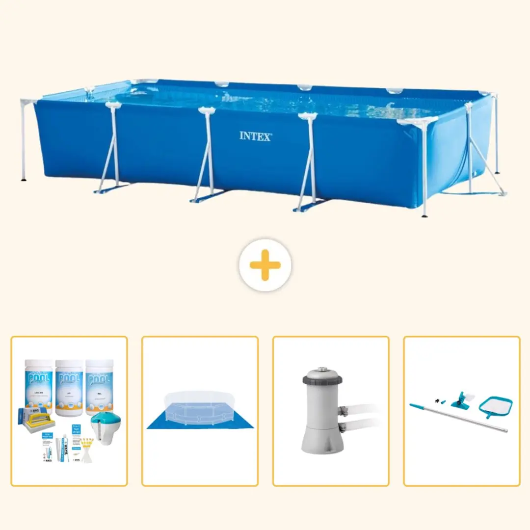 Intex Rechthoekig Frame Zwembad 450x220x84cm Blauw