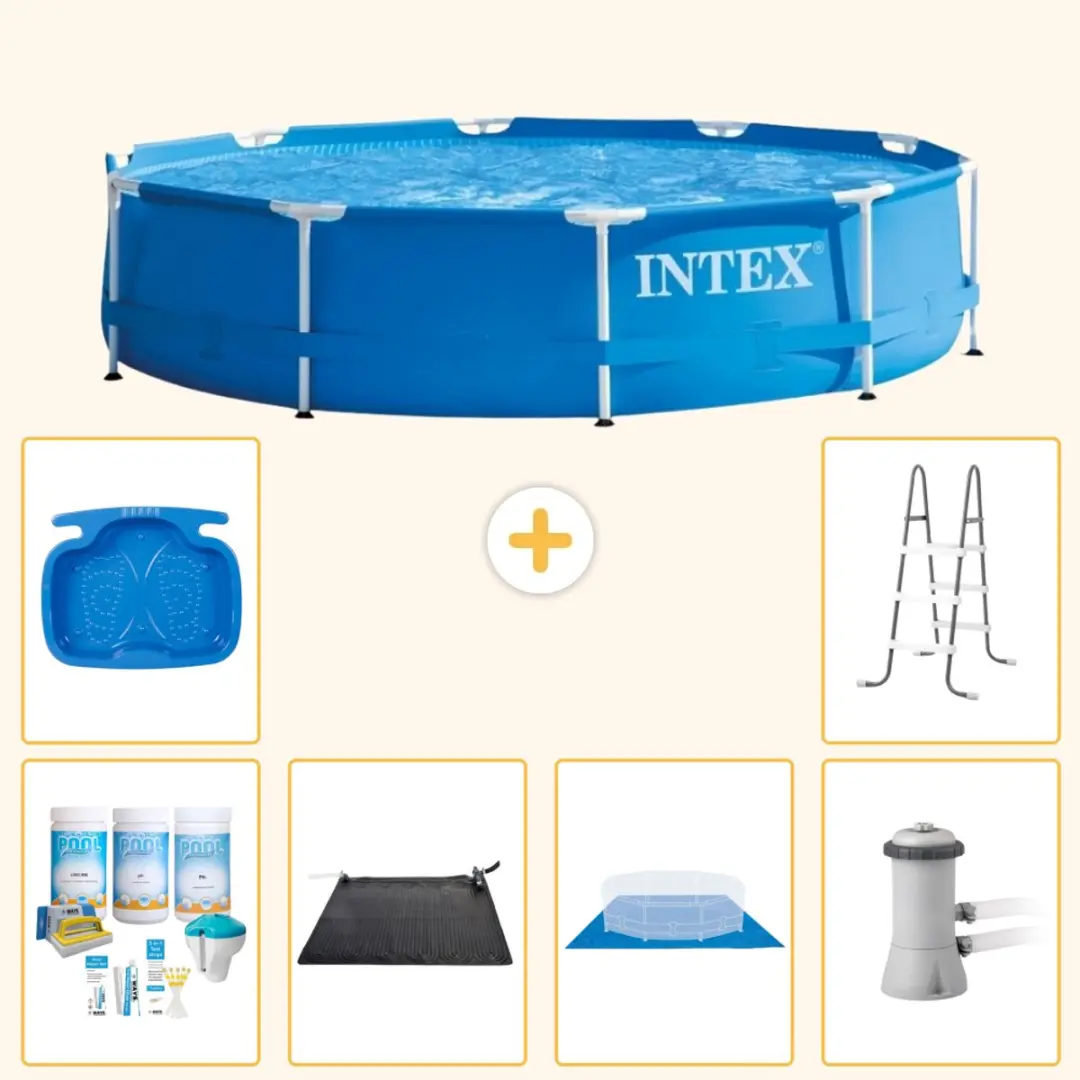 Intex 28210NP-Blauw Rond Frame Zwembad 366x76cm
