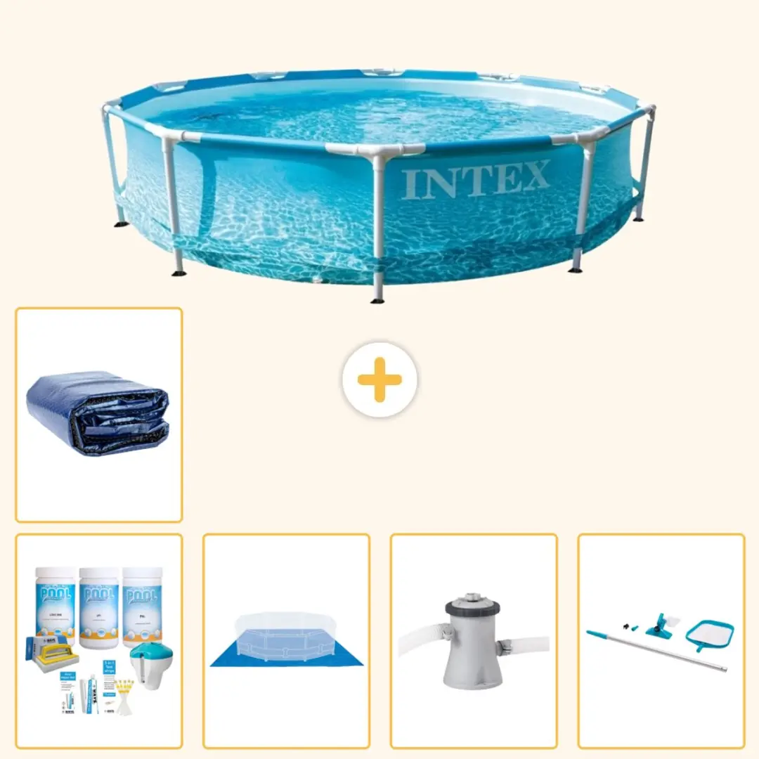 Intex 28206NP-Blauw Rond Frame Zwembad 305x76cm