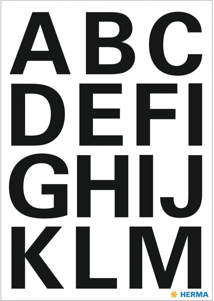 Herma Stickerletters & Cijfers 25mm - 4 Vellen - Zwart - Watervast