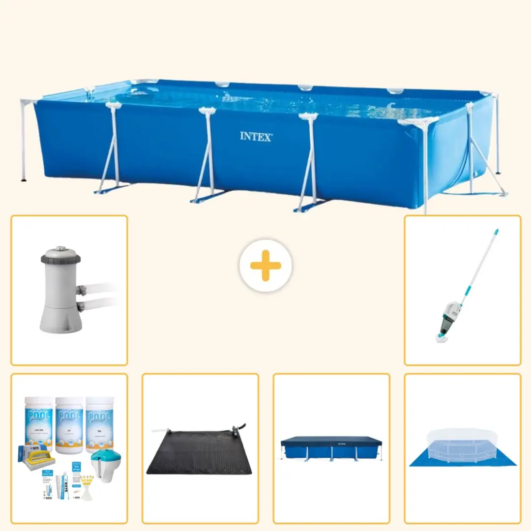 Intex Rechthoekig Frame Zwembad 450x220x84cm Blauw