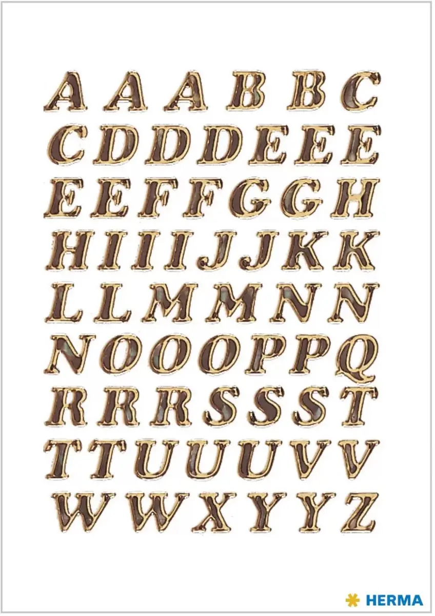 Herma Alfabet Stickers Goud 8mm - 2 Vellen